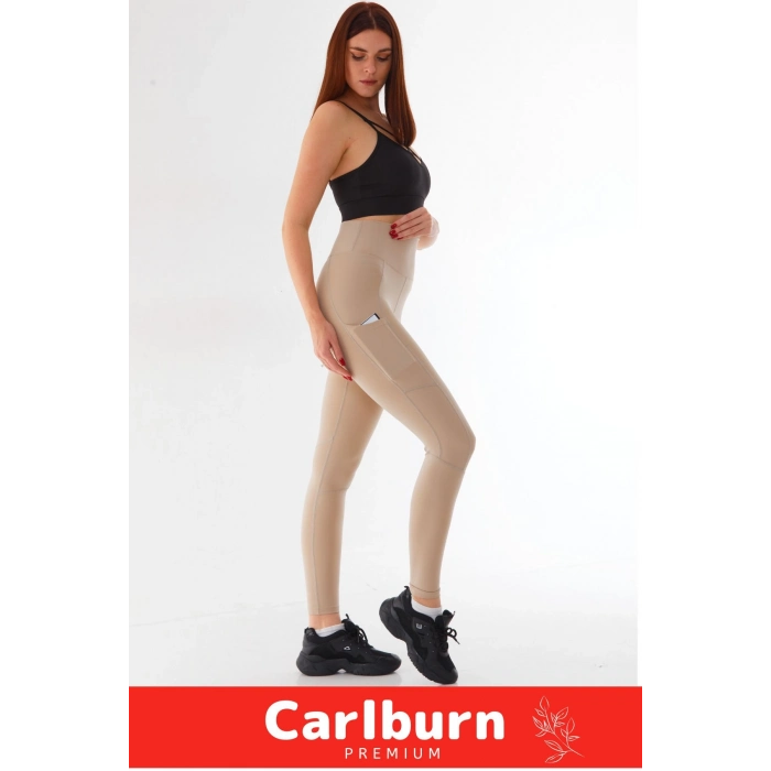 Yeni Sezon İç Göstermez Yüksek Bel Cepli Yoga Sıkı Dokuma Teknolojisi Fitness Gym Training Tayt