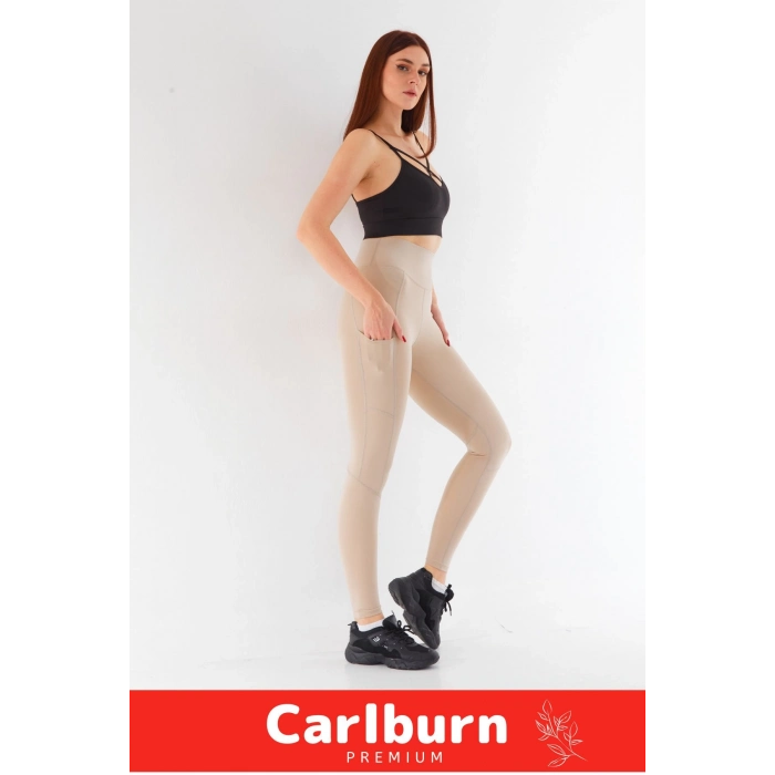 Yeni Sezon İç Göstermez Yüksek Bel Cepli Yoga Sıkı Dokuma Teknolojisi Fitness Gym Training Tayt