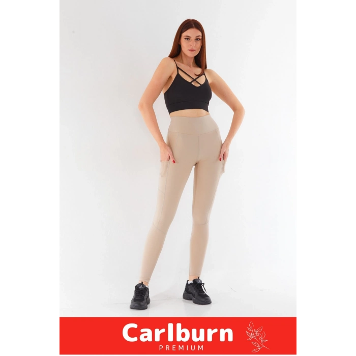 Yeni Sezon İç Göstermez Yüksek Bel Cepli Yoga Sıkı Dokuma Teknolojisi Fitness Gym Training Tayt