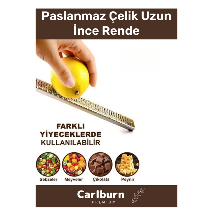 Özel Üretim Kaliteli Dayanıklı Paslanmaz Çelik Keskin Uzun İnce Limon Peynir Sarımsak Rendesi 27cm