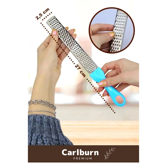 Özel Üretim Kaliteli Dayanıklı Paslanmaz Çelik Keskin Uzun İnce Limon Peynir Sarımsak Rendesi 27cm