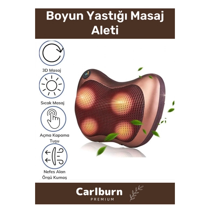 Premium 4 Başlıklı Yıkanabilir Kılıflı Aydınlatma Kutulu Araç Ev Ofis Omuz Boyun Sırt Masaj Aleti