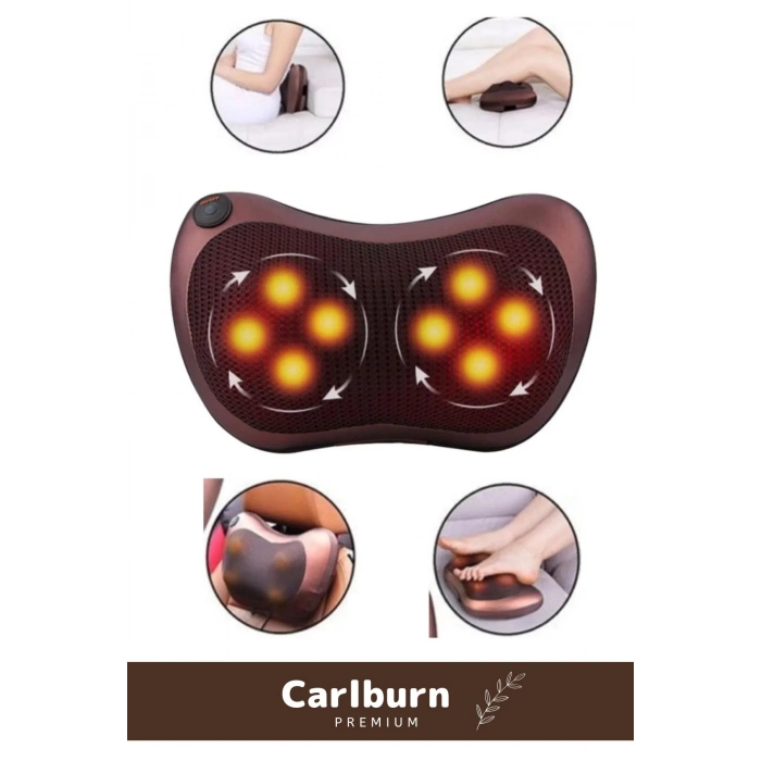 Premium 4 Başlıklı Yıkanabilir Kılıflı Aydınlatma Kutulu Araç Ev Ofis Omuz Boyun Sırt Masaj Aleti
