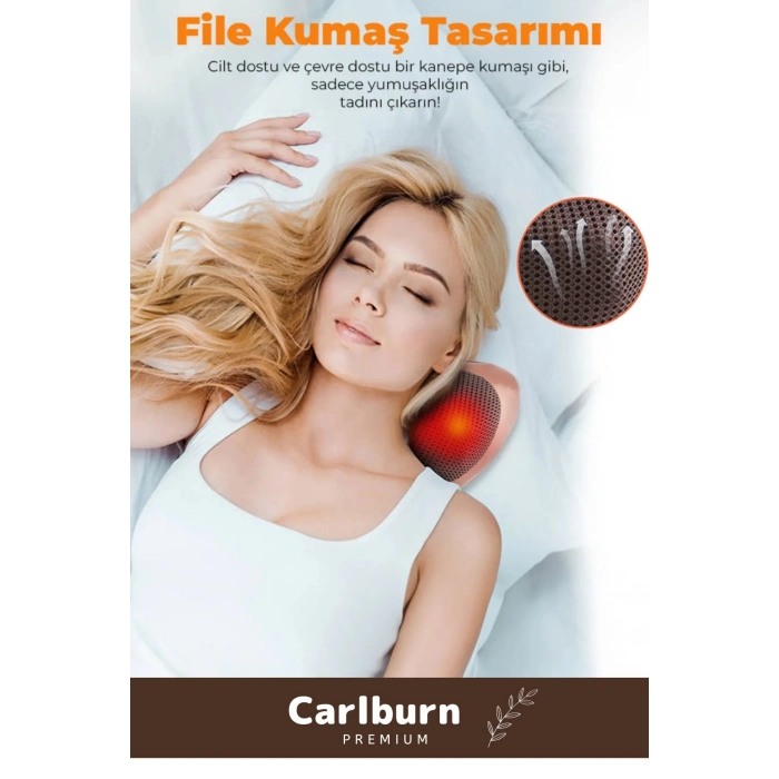 Premium 4 Başlıklı Yıkanabilir Kılıflı Aydınlatma Kutulu Araç Ev Ofis Omuz Boyun Sırt Masaj Aleti