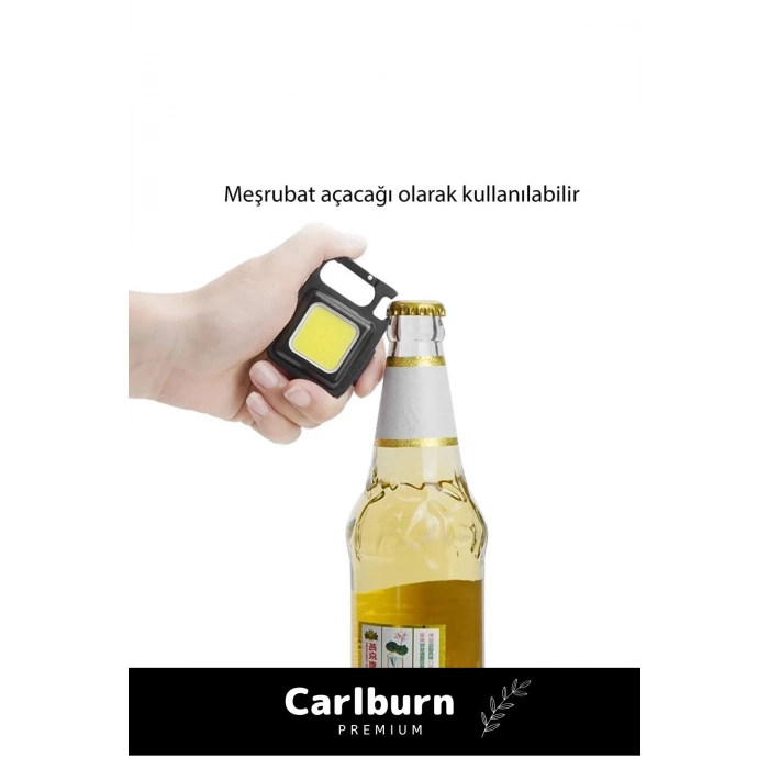 3 Mod Açacaklı Usb Şarjlı Taşınabilir Metal 1000 Lümen El Feneri Mıknatıslı Mini 30 LED Anahtarlık