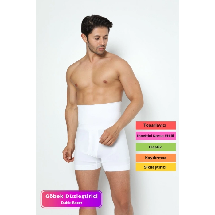 Özel Üretim Basen Toparlayıcı Sıkılaştırıcı Göbek Düzleştirici Bel İnceltici Erkek Duble Boxer Korse