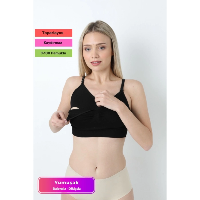 Özel Üretim Yumuşak Toparlayıcı Rahat Dayanıklı Tam Kalıp Dikişsiz Pamuklu Balensiz Emzirme Sütyen