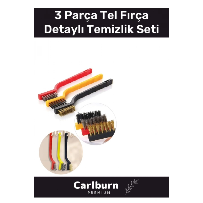 Sert Plastik Başlıklı 3 Parça Mutfak Ocak Fırın Davlumbaz Yağ Çıkarma Tel Fırça Detaylı Temizlik Set