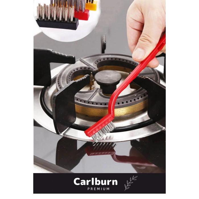 Sert Plastik Başlıklı 3 Parça Mutfak Ocak Fırın Davlumbaz Yağ Çıkarma Tel Fırça Detaylı Temizlik Set