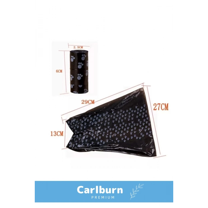 Çevre Dostu Evcil Hayvan Dışkı Toplama Pati Desenli Köpek Kaka Poşeti Torbası 4 Paket 60 Adet Rulo