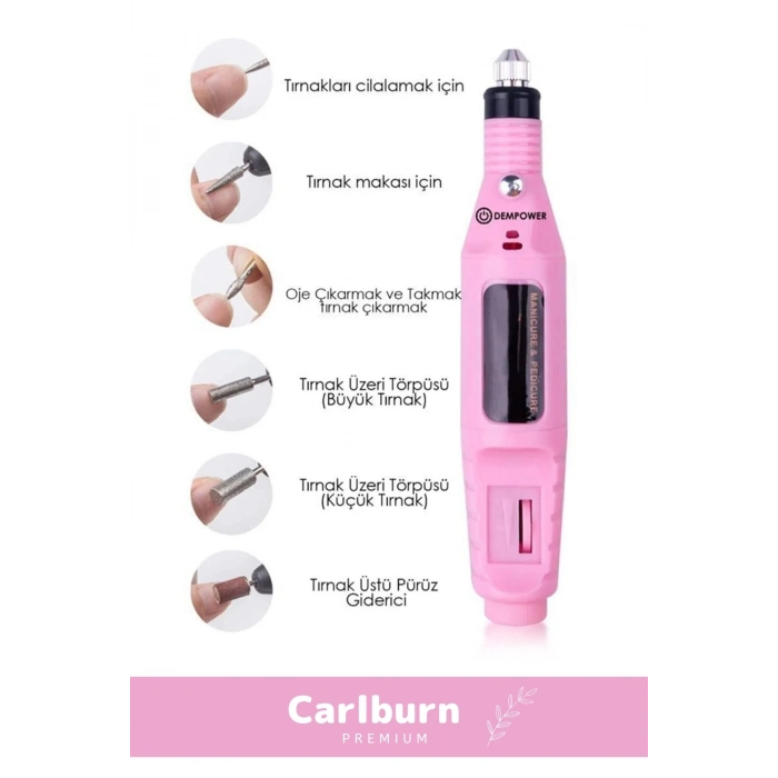 Profesyonel 6 Başlıklı Bakım 9v Elektrikli Törpü Tırnak Ayak Nasır Mantar Manikür Pedikür Seti