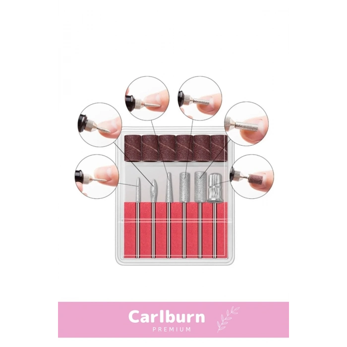 Profesyonel 6 Başlıklı Bakım 9v Elektrikli Törpü Tırnak Ayak Nasır Mantar Manikür Pedikür Seti