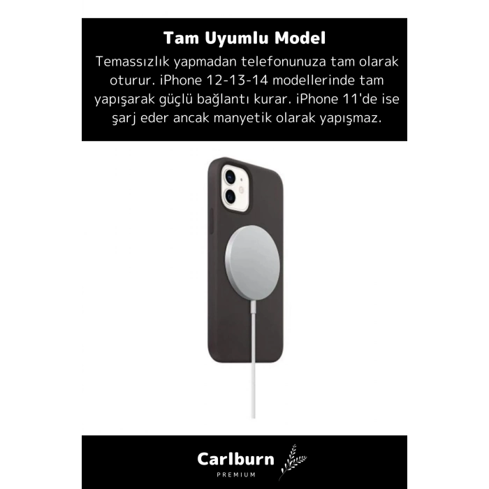 iPhone 11 12 13 14 15 16 Uyumlu Magsafe Kablosuz Hızlı Şarj Aleti Tam Uyumlu Wireless Charger Adaptörü