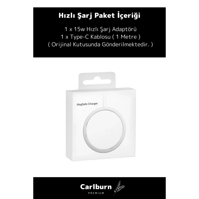 iPhone 11 12 13 14 15 16 Uyumlu Magsafe Kablosuz Hızlı Şarj Aleti Tam Uyumlu Wireless Charger Adaptörü