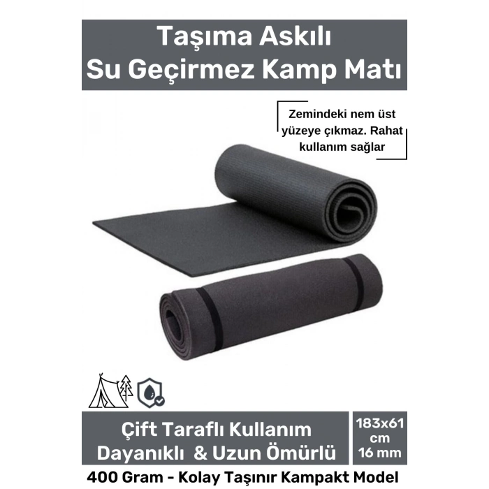 Taşıma Askılı Su Geçirmez Konforlu Kalın Rahat Çift Taraflı Çadır Uyku Yer Minderi 16mm Kamp Matı