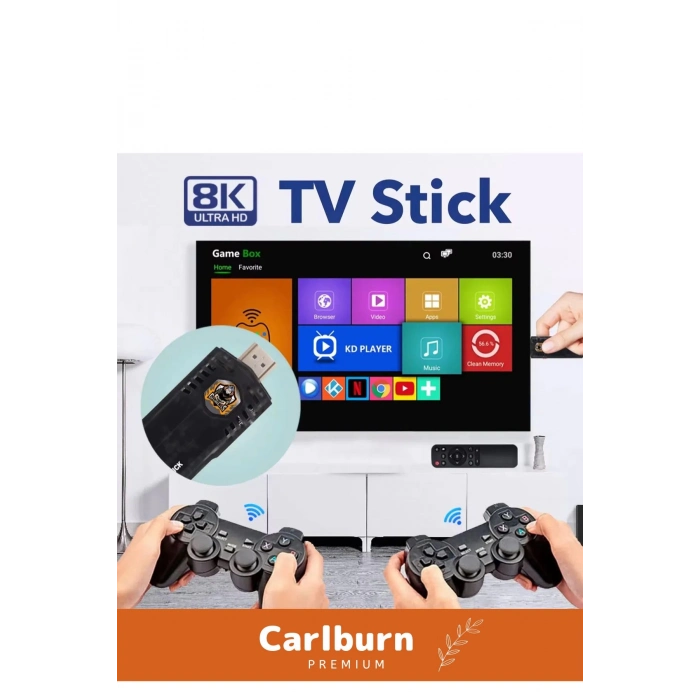 36500 Oyunlu Atari 5G 8k HDR Ultra HD Çözünürlük 64 GB Tv Game Box Android Tv 2 Kollu Oyun Konsolu