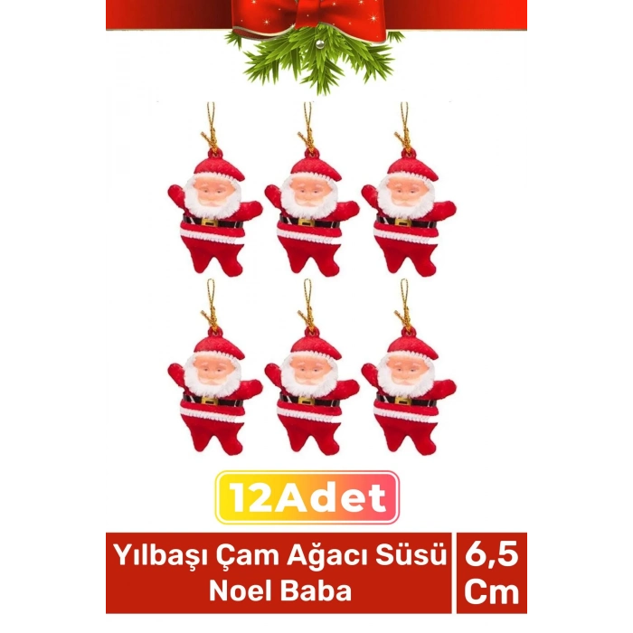 Özel Üretim Lüks Noel Parti Dekoratif Yeni Yıl Kış Yılbaşı Çam Ağacı Süsü Noel Baba 12li