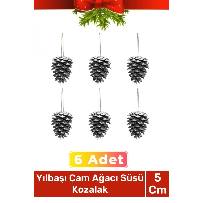 Özel Üretim Lüks Noel Parti Dekoratif Yeni Yıl Kış Yılbaşı Çam Ağacı Süsü Kozalak Altın 6lı