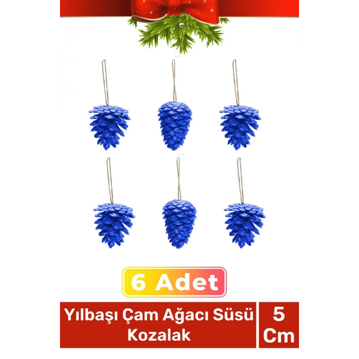 Özel Üretim Lüks Noel Parti Dekoratif Yeni Yıl Kış Yılbaşı Çam Ağacı Süsü Kozalak Altın 6lı