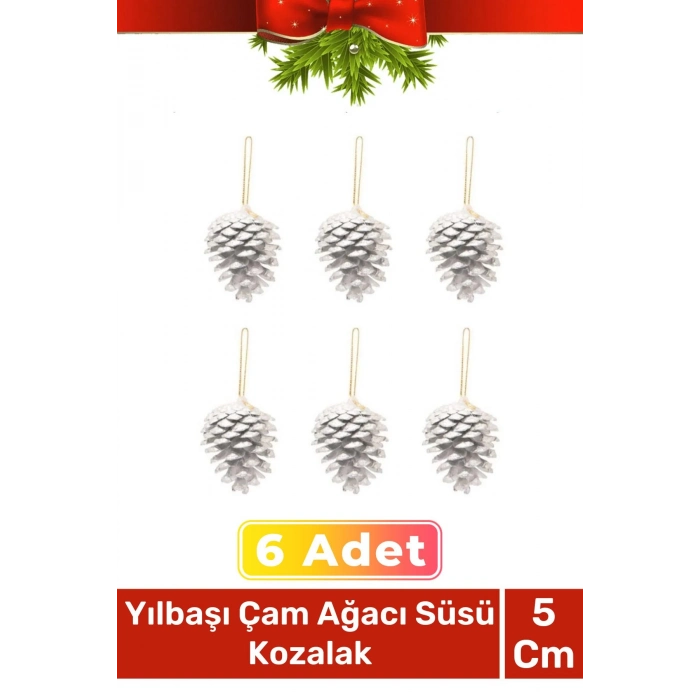 Özel Üretim Lüks Noel Parti Dekoratif Yeni Yıl Kış Yılbaşı Çam Ağacı Süsü Kozalak Altın 6lı