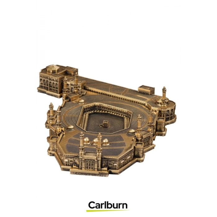 Özel Üretim Kutulu Antik Sarı Mescid-i Haram Hediyelik Dekoratif Biblo