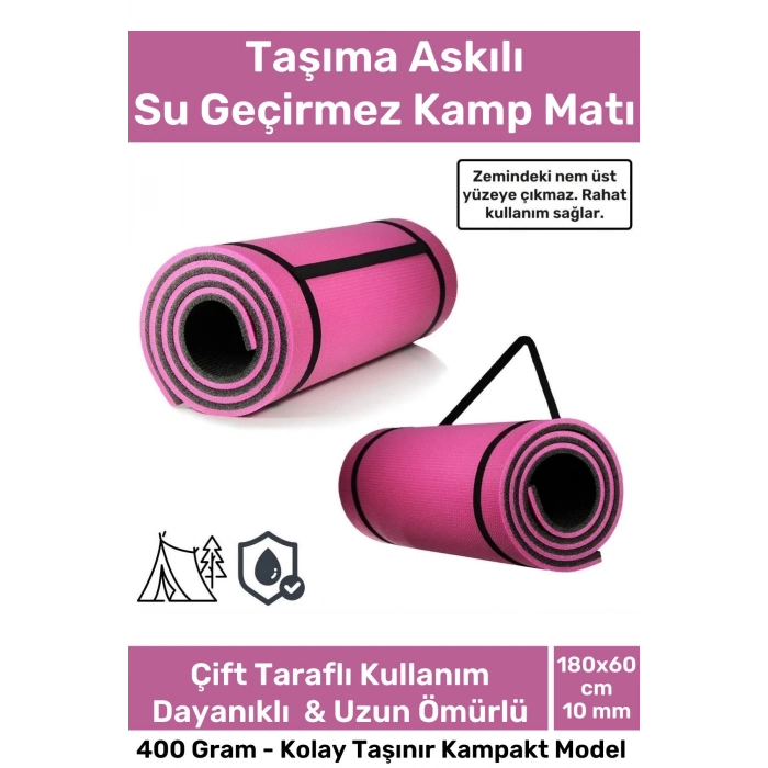 Taşıma Askılı Su Geçirmez Konforlu Kalın Rahat Çift Taraflı Çadır Uyku Yer Minderi 10mm Kamp Matı