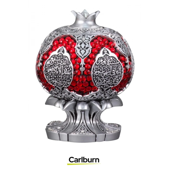 Özel Üretim Kutulu Antik Gümüş Canlılık Pozitiflik Dekoratif Ayet-el Kürsi Bereket Nar Boytu Biblo