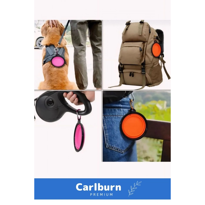 Özel Seri Taşınabilir Seyahat Tipi Kancalı Silikon Katlanabilir Kedi Köpek Evcil Hayvan Mama Su Kabı