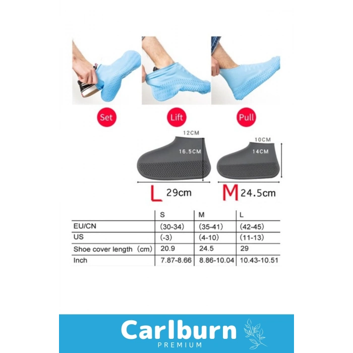 Premium Kaymaz Su Kir Geçirmez Sızdırmaz Esnek Ayakkabı Koruyucu Yağmur Silikon Kılıf