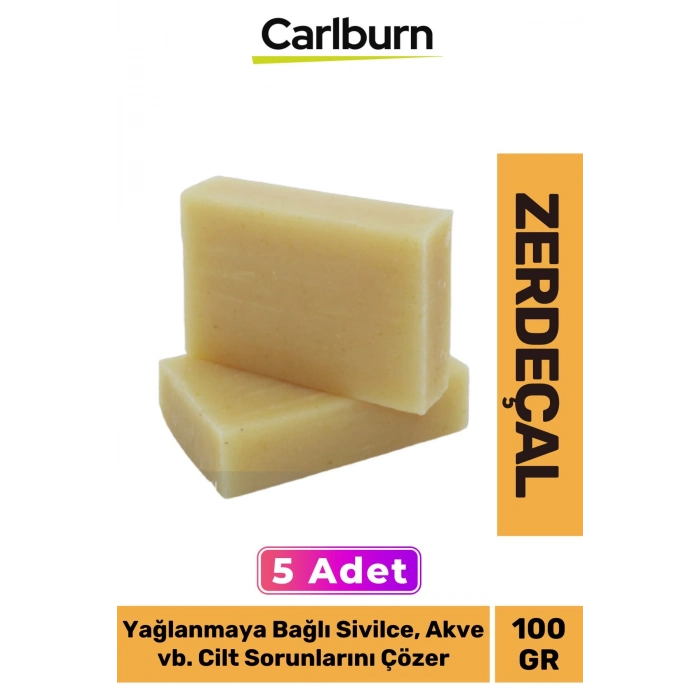 Doğal Güzel Kokulu El Yüz Saç Vücut Cilt Onaran Kolajen Etkili Zerdeçal Bitkisel Sabun 5 Adet