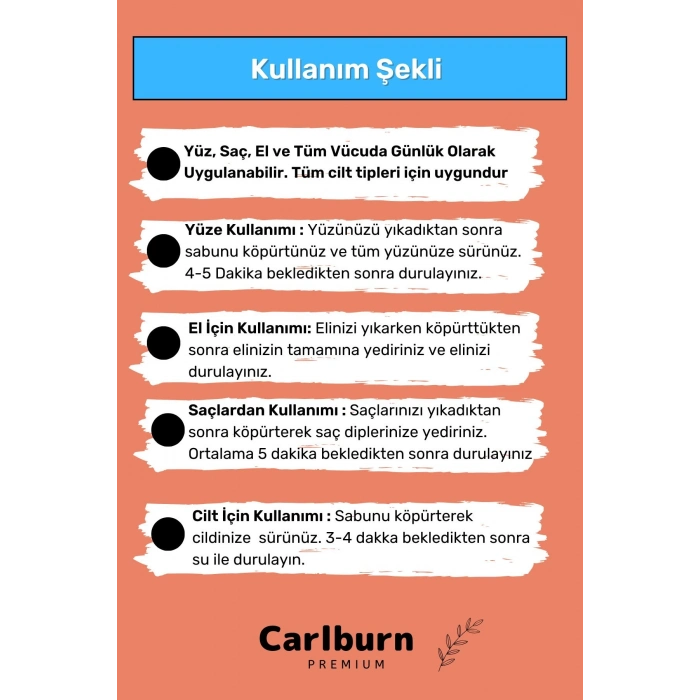 Doğal Güzel Kokulu El Yüz Saç Vücut Cilt Onaran Kolajen Etkili Zerdeçal Bitkisel Sabun 5 Adet