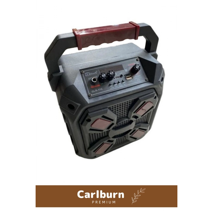 Yüksek Ses Şarj Edilebilir Aux Usb Hafıza Kart Girişli Kablosuz Hoparlör Mikrofon Siyah Karaoke Box