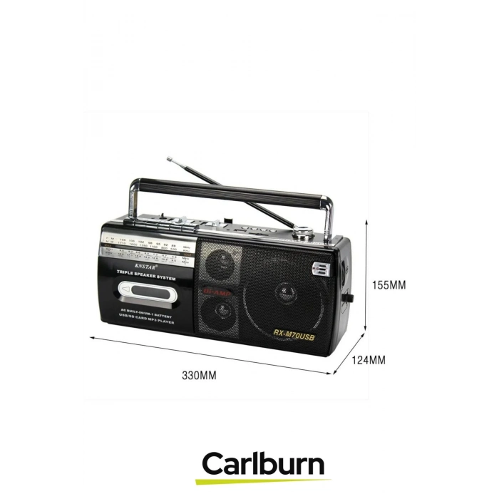 Ses Kayıt Özellikli Anten Retro Şık Taşınabilir Aux Bluetooth Usb Sd Fm Radyo Nostaljik Kaset Çalar