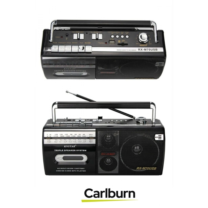 Ses Kayıt Özellikli Anten Retro Şık Taşınabilir Aux Bluetooth Usb Sd Fm Radyo Nostaljik Kaset Çalar