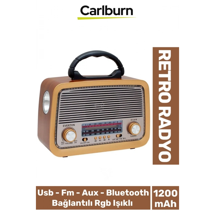 Yüksek Sesli Fiş Priz Retro Şarjlı & Pilli Fm Bluetooth Usb Mp3 Aux TF Sd Dekoratif Nostaljik Radyo