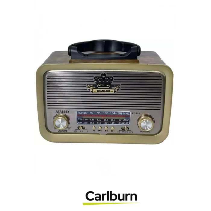 Yüksek Sesli Fiş Priz Retro Şarjlı & Pilli Fm Bluetooth Usb Mp3 Aux TF Sd Dekoratif Nostaljik Radyo