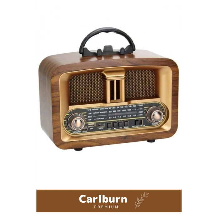 Kaliteli Yüksek Sesli Retro Şık Ahşap Bluetooth Bağlantılı Fm Usb Tf Aux Şarjlı Nostaljik Radyo