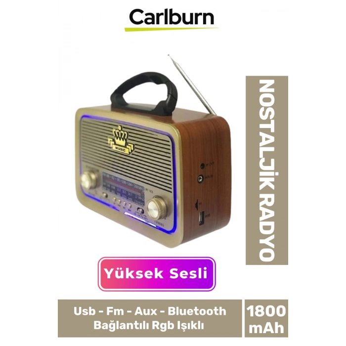 Güneş Enerjili Yüksek Sesli Retro Nostalji Bluetooth Usb Sd Kart Radyo Mp3 Player Müzik Kutusu