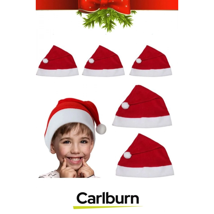 Özel Üretim Yıkanabilir Ucu Ponponlu Çocuk Yetişkin Yılbaşı Noel Baba %100 Polar Şapka 10 Adet
