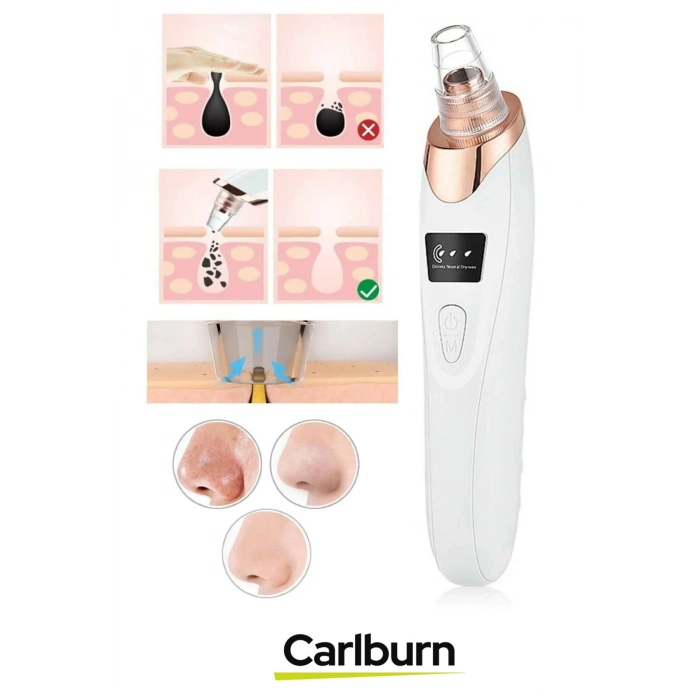 Profesyonel Dijital Göstergeli Şarjlı 6 Başlıklı 3 Kademeli Vakumlu Siyah Nokta Yüz Temizleme Cihazı