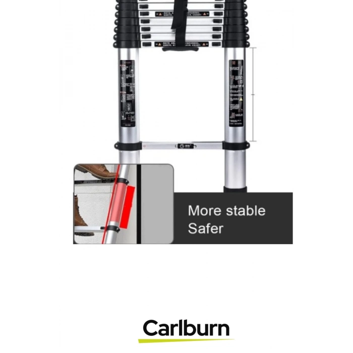 Çift Taraflı Kaymaz Ayak Dayanıklı Alüminyum Açık Hali 3.8 Metre Çok Fonksiyonlu Teleskopik Merdiven