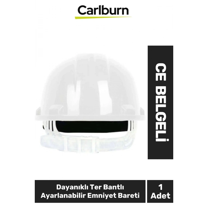 CE Belgeli Dayanıklı Ter Bantlı Ayarlanabilir Şantiye İnşaat İş Güvenliği Beyaz Emniyet Bareti