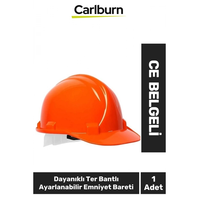 CE Belgeli Dayanıklı Ter Bantlı Ayarlanabilir Şantiye İnşaat İş Güvenliği Turuncu Emniyet Bareti