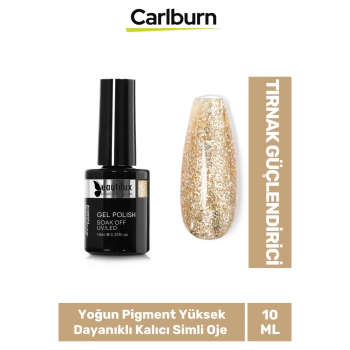 Hızlı Kuruyan Uzun Süre Dayanıklı Yüksek Pigment 3 Aşamalı Kalıcı Simli Tırnak Ojesi 10 Ml