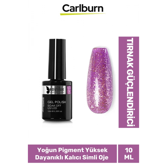 Hızlı Kuruyan Uzun Süre Dayanıklı Yüksek Pigment 3 Aşamalı Kalıcı Simli Tırnak Ojesi 10 Ml