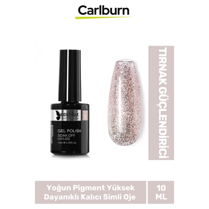 Hızlı Kuruyan Uzun Süre Dayanıklı Yüksek Pigment 3 Aşamalı Kalıcı Simli Tırnak Ojesi 10 Ml