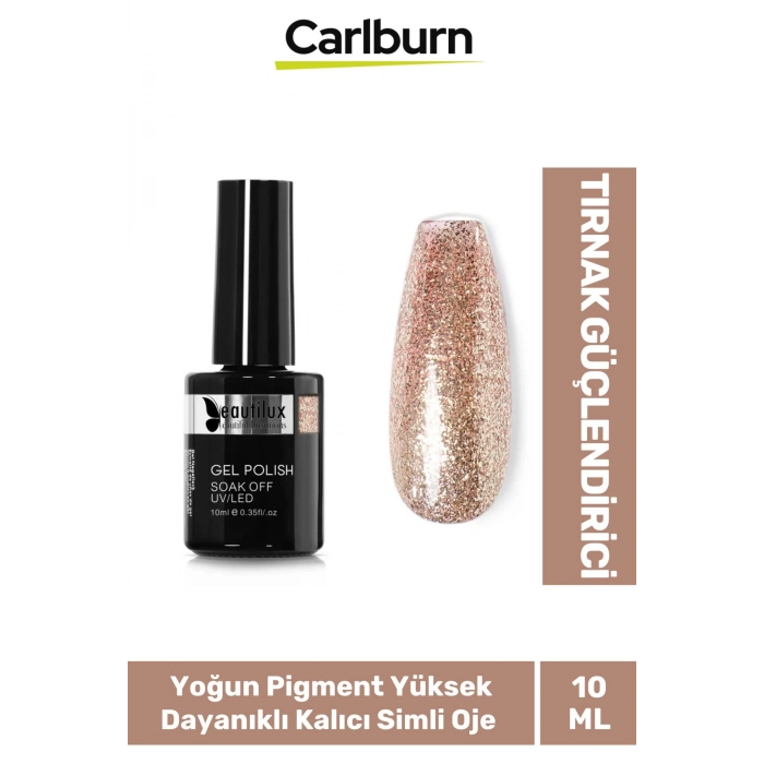 Hızlı Kuruyan Uzun Süre Dayanıklı Yüksek Pigment 3 Aşamalı Kalıcı Simli Tırnak Ojesi 10 Ml