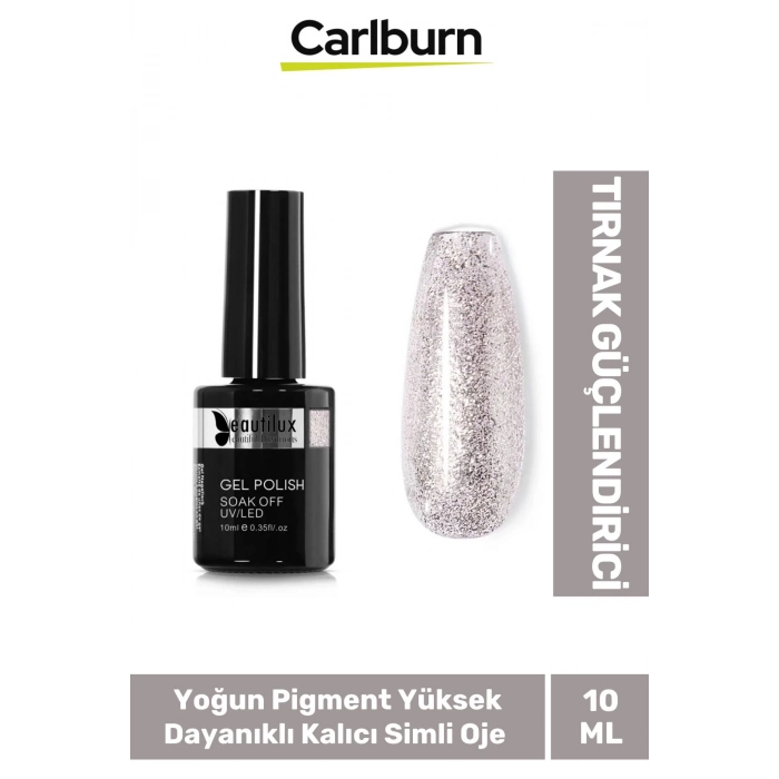 Hızlı Kuruyan Uzun Süre Dayanıklı Yüksek Pigment 3 Aşamalı Kalıcı Simli Tırnak Ojesi 10 Ml