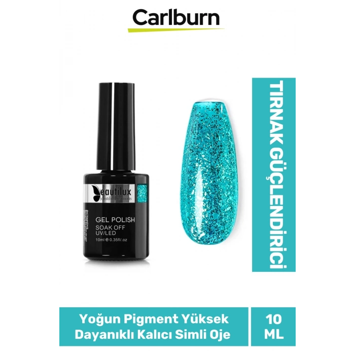 Hızlı Kuruyan Uzun Süre Dayanıklı Yüksek Pigment 3 Aşamalı Kalıcı Simli Tırnak Ojesi 10 Ml