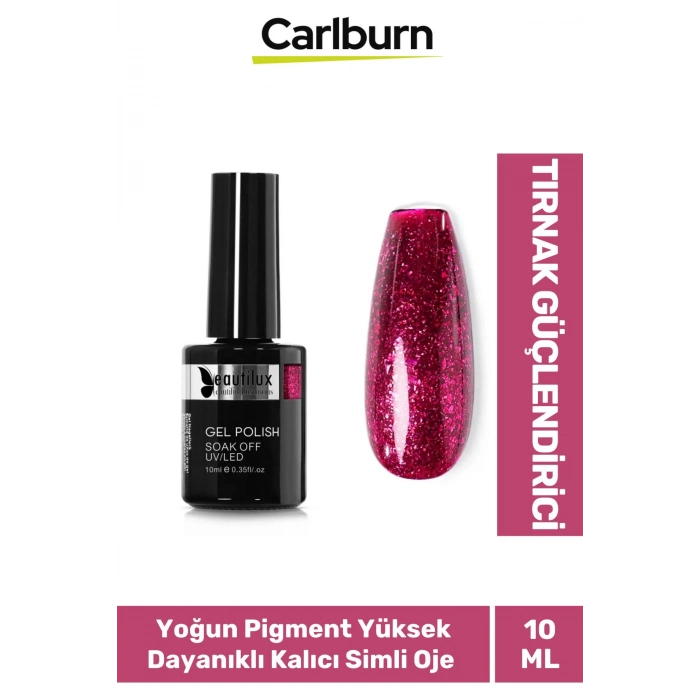 Hızlı Kuruyan Uzun Süre Dayanıklı Yüksek Pigment 3 Aşamalı Kalıcı Simli Tırnak Ojesi 10 Ml